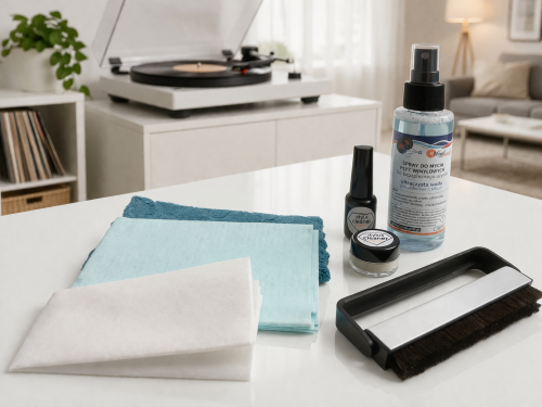 Zestaw antystatyczny do płyt winylowych i igły – 6 elementów, complete vinyl care kit