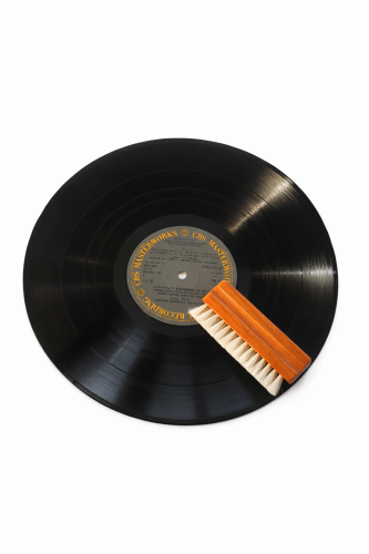 goat hair brush  - szczoteczka  na płycie winylowej